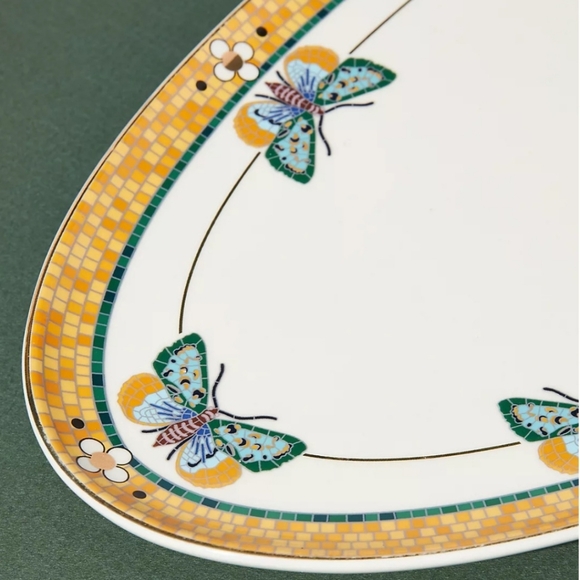 ANTHROPOLOGIE Bistro Tile Stoneware Platter: Garden Edition in Butterfly - Picture 3 of 6